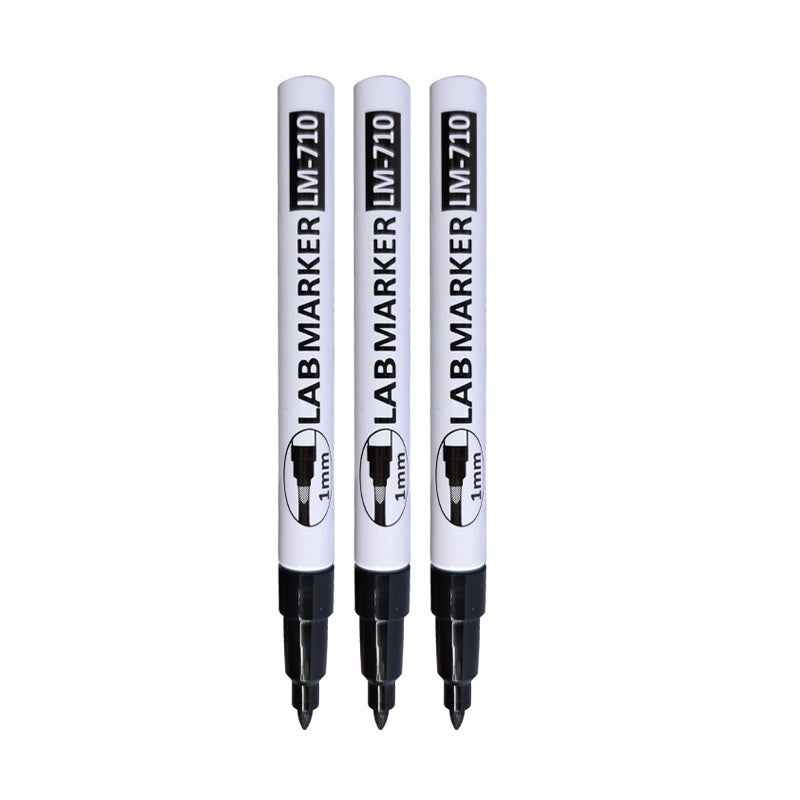 Asia-Tone Industrial LAB MARKER LM-710 Fine Point 3 Pack 3 Black 1.0mm