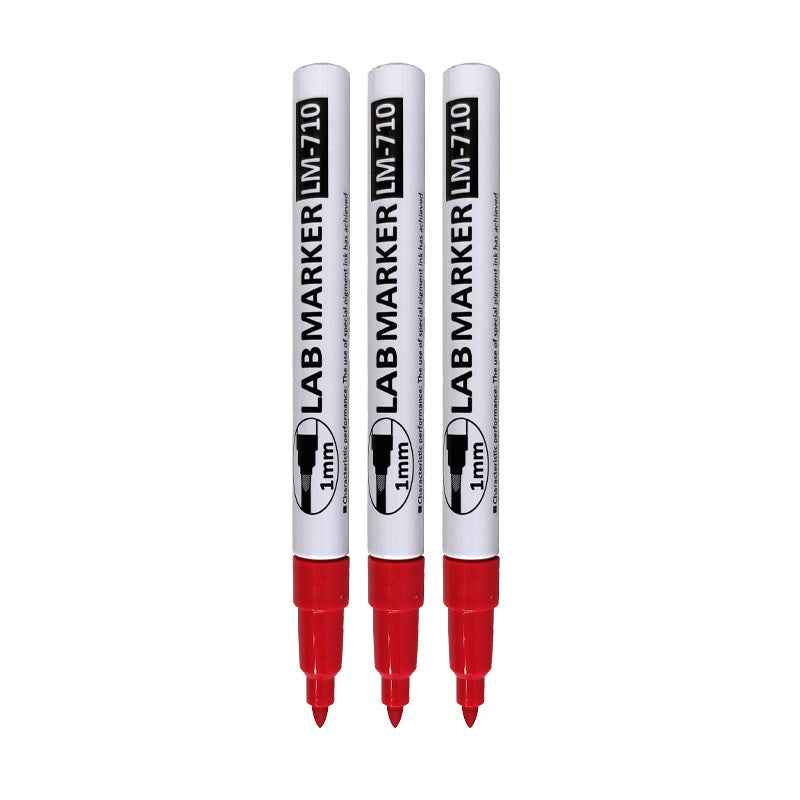 Asia-Tone Industrial LAB MARKER LM-710 Fine Point 3 Pack 3 Red 1.0mm