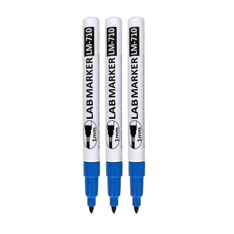 Asia-Tone Industrial LAB MARKER LM-710 Fine Point 3 Pack 3 Blue 1.0mm