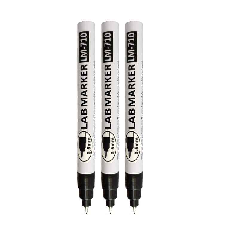 Asia-Tone Industrial LAB MARKER LM-710 Fine Point 3 Pack 3 Black 0.5mm