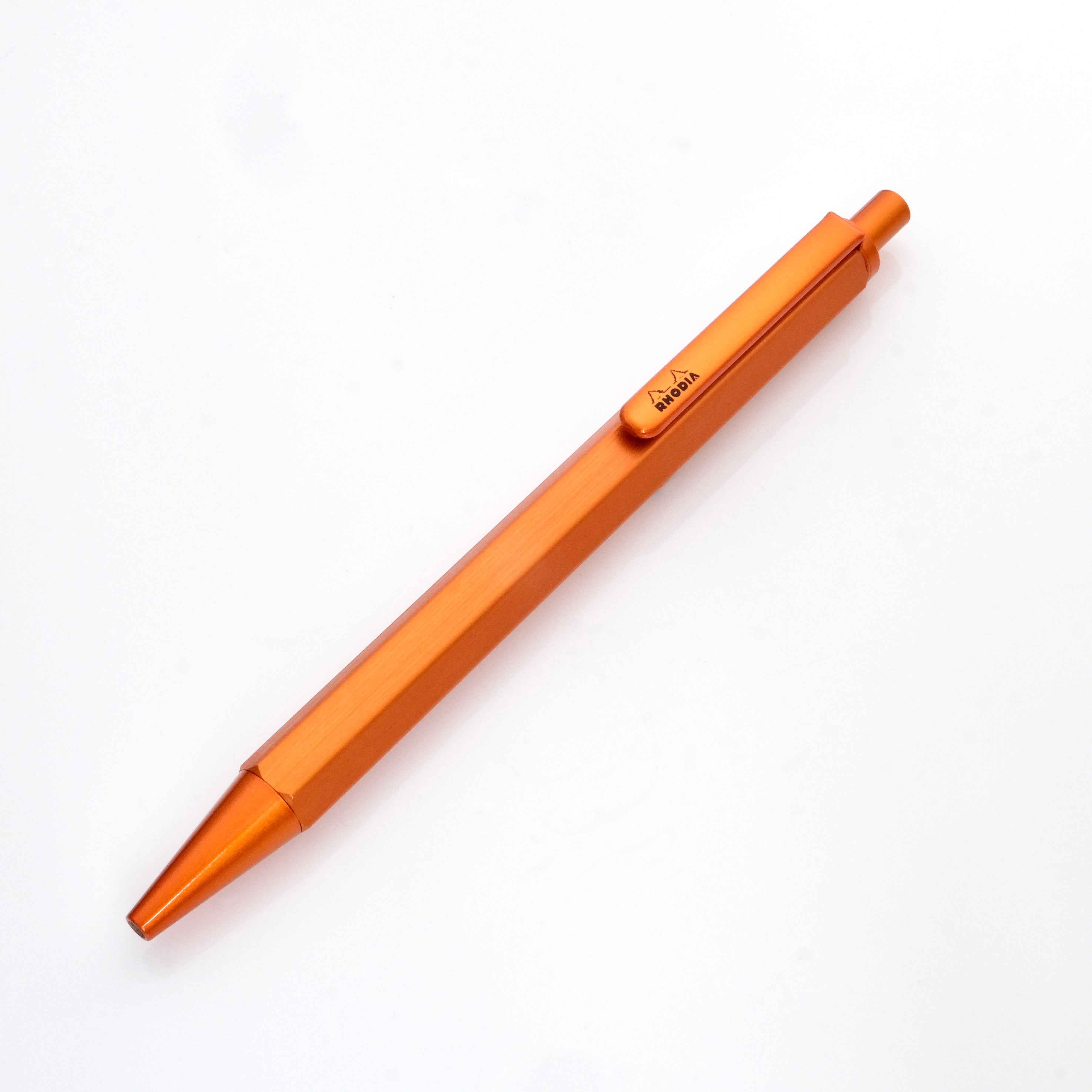 Rhodia Script 0.7mm Ballpoint Pen Aluminum Body Orange