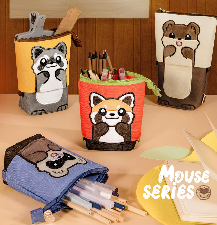 HONGDIAN Large Capacity Stand-Up Pencil Case Expandable