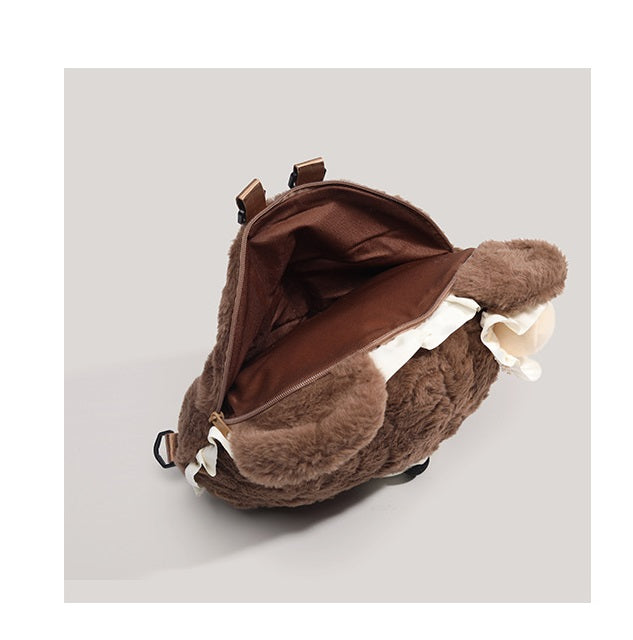 Brown Bear Face Backpack Giant Head Plush Doll Bag for Girls LOLITA Fashion
