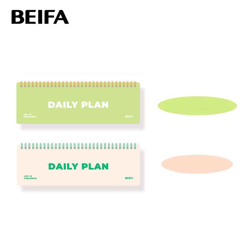 BEIFA Wirebound Undated Weekly Daily Planner Pad Scheduler - 2 Pack A