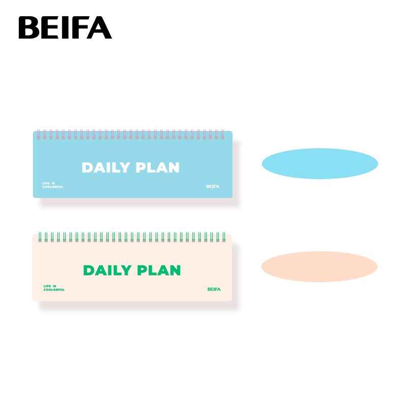 BEIFA Wirebound Undated Weekly Daily Planner Pad Scheduler - 2 Pack C