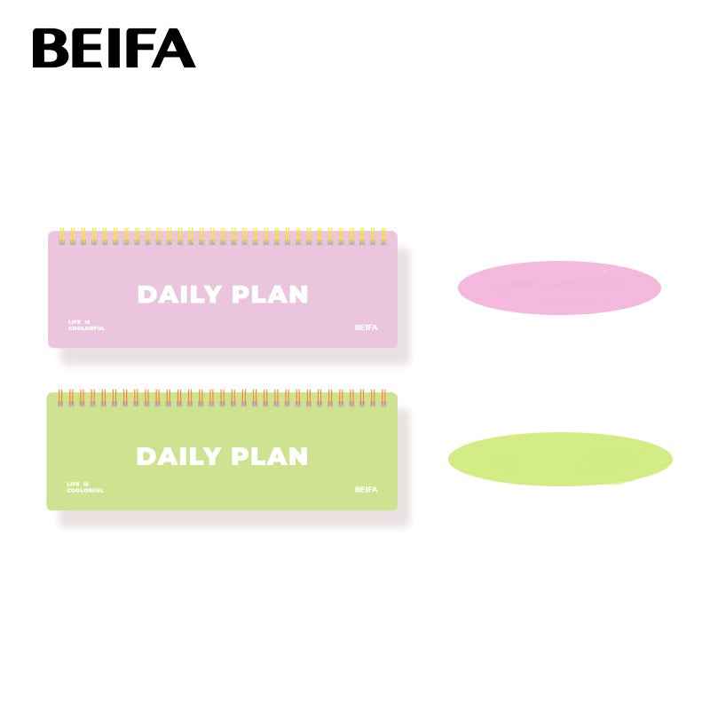 BEIFA Wirebound Undated Weekly Daily Planner Pad Scheduler - 2 Pack E
