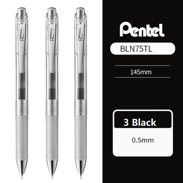 Pentel Energel Infree Gel Ink Pen 0.5mm 3 Pack 3 Black