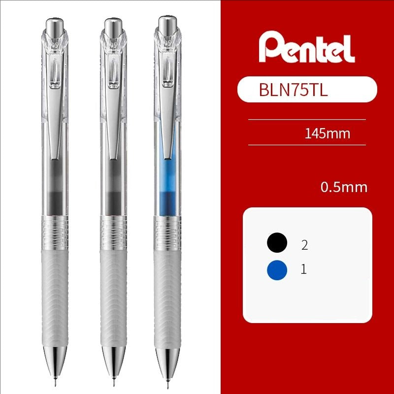 Pentel Energel Infree Gel Ink Pen 0.5mm 3 Pack 2 Black+ 1 Blue