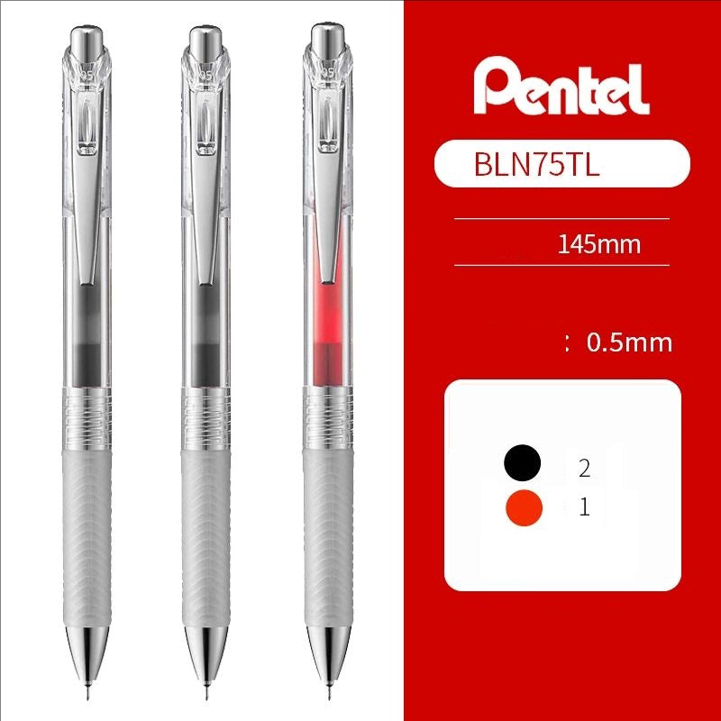 Pentel Energel Infree Gel Ink Pen 0.5mm 3 Pack 2 Black + Red