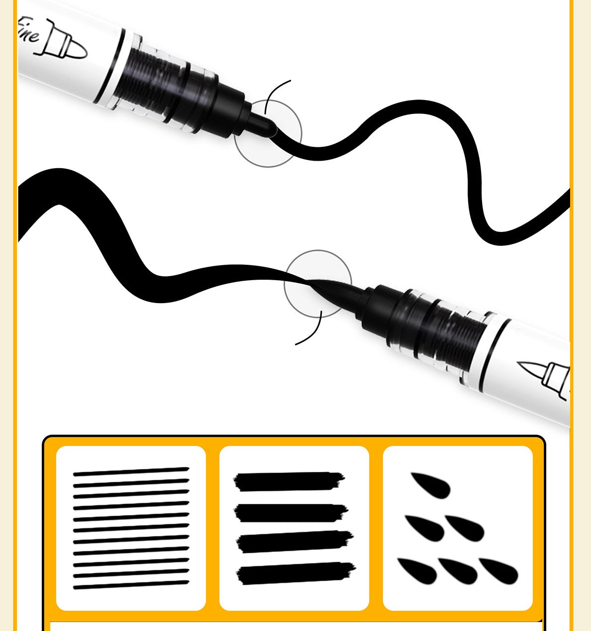 12 Pack Black White Brush and Fine Dual-Tip Acrylic Paint Markers