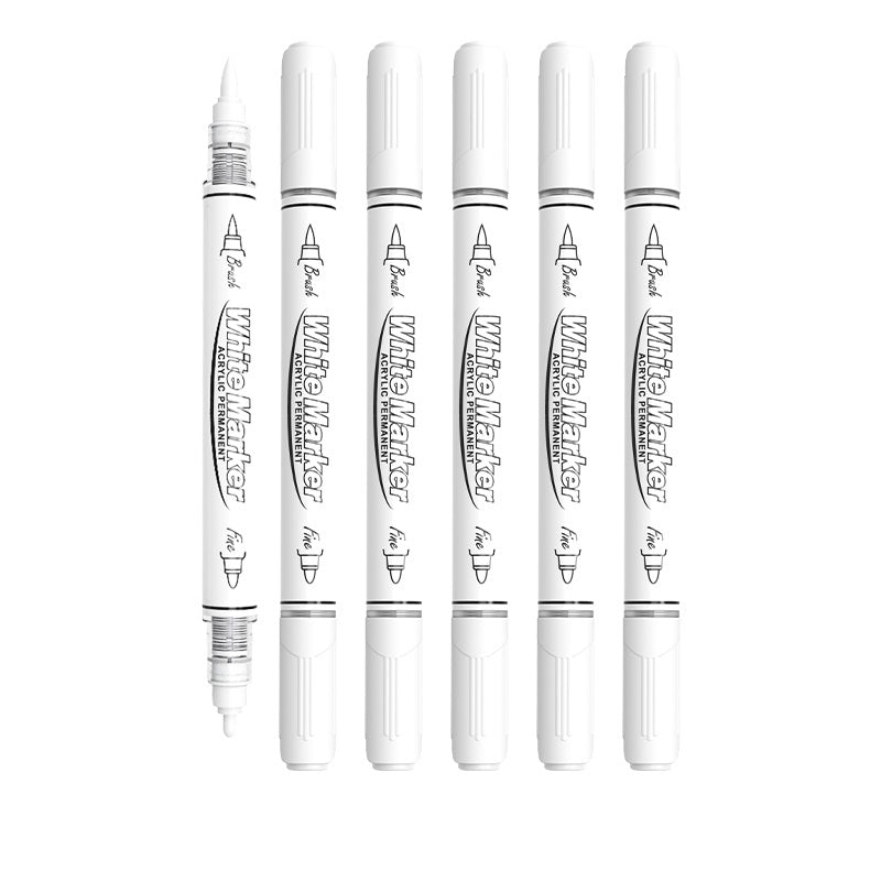 12 Pack Black White Brush and Fine Dual-Tip Acrylic Paint Markers
