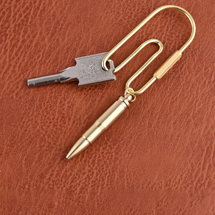 Brass Bullet Pen – Keychain Mini Ballpoint Pen, Portable Pocket Pen