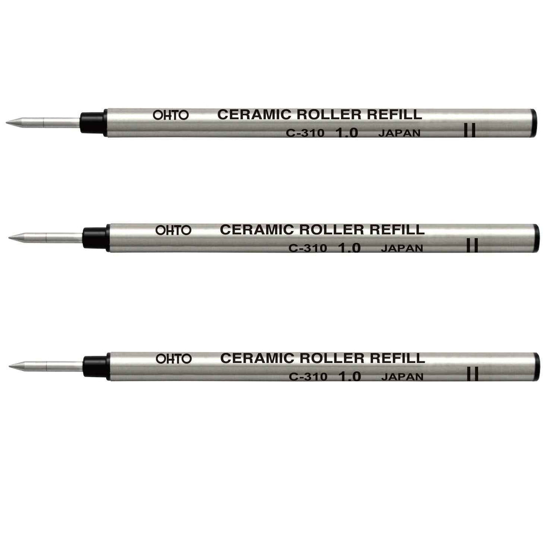 OHTO Ceramic Roller Pen Refills C-310,Black Ink,1.0mm,3-Pack