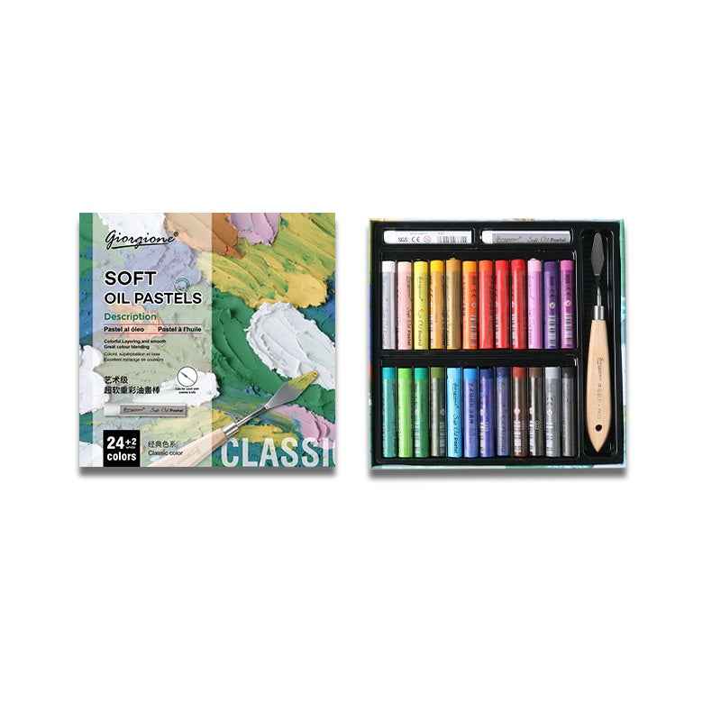 GIORGIONE Soft Oil Pastels for Artistis,24/36/48 Classic Color 24 Color