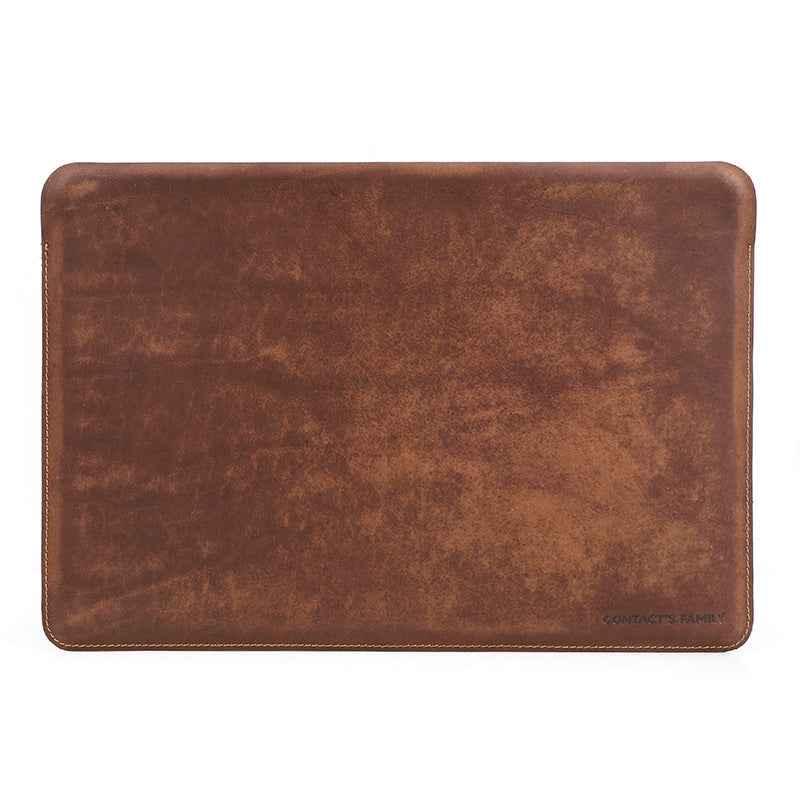 Genuine Leather Laptop Sleeve for MacBook Pro & Air 13 inch Horizontal Brown