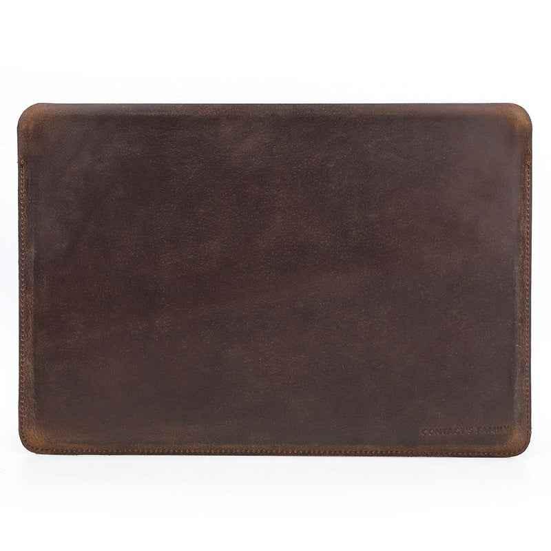 Genuine Leather Laptop Sleeve for MacBook Pro & Air 13 inch Horizontal Coffee