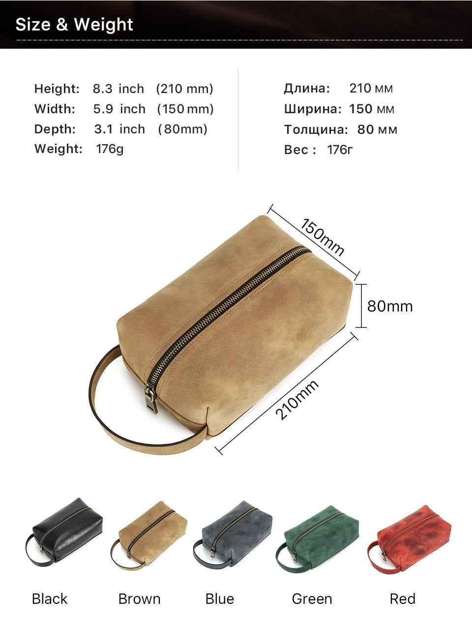 Leather Electronic Accessories Organizer Storage Bag Case