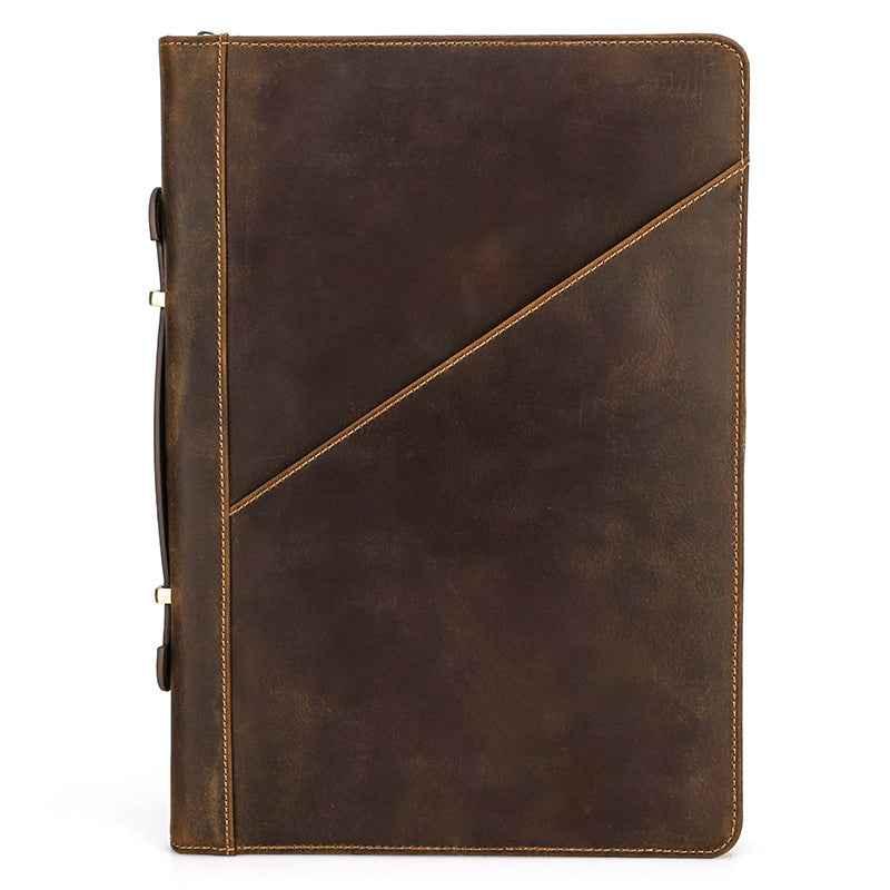 Leather Laptop Zipper Folio Case 13.3 inch for Macbook Pro Air Coffee