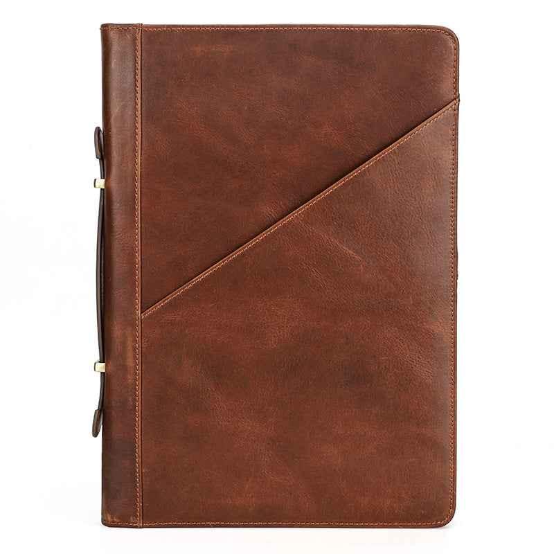 Leather Laptop Zipper Folio Case 13.3 inch for Macbook Pro Air Brown