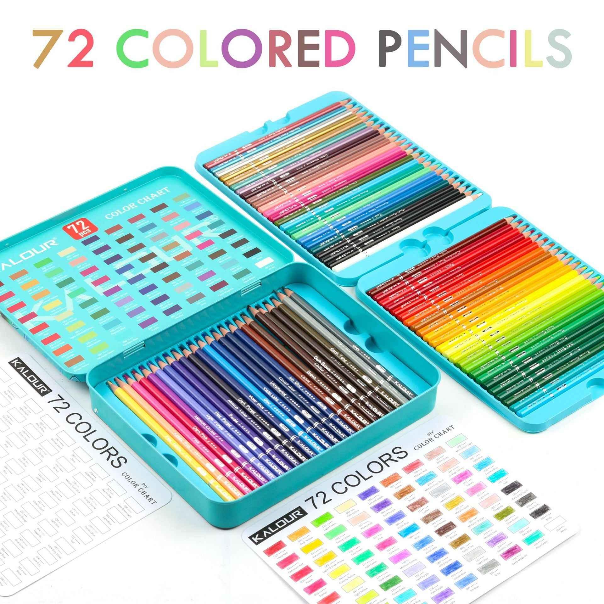 KALOUR 72 Premium Colored Pencils Set for Drawing Sketching Shading