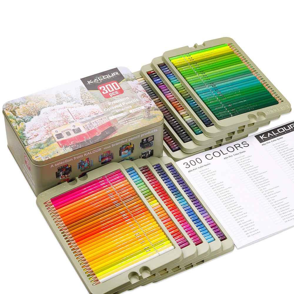 KALOUR 300 Colors Professional Colored Pencils Set Tin Box