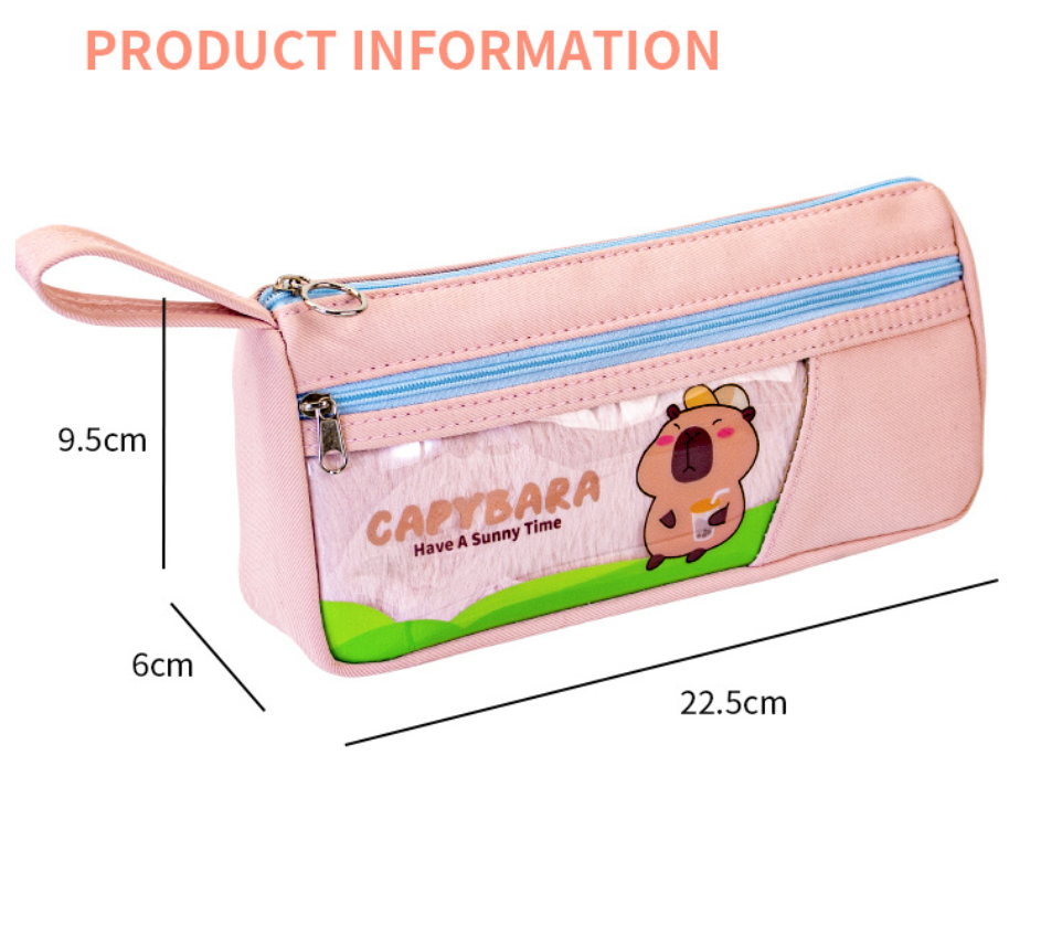 Capybara Clear Multi-Function Pencil Case Student Pen Bag Organizer