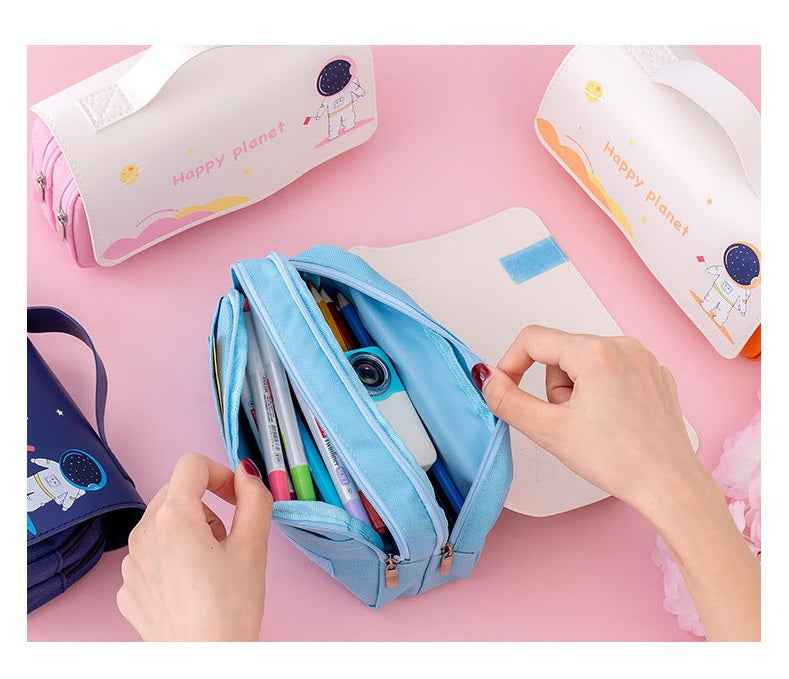 Cartoon Astronaut Pencil Case Pen Bag for School