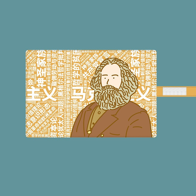 Hand-Painted Chinese Marxist Calligraphy Brush Pen Roll Pouch Yellow