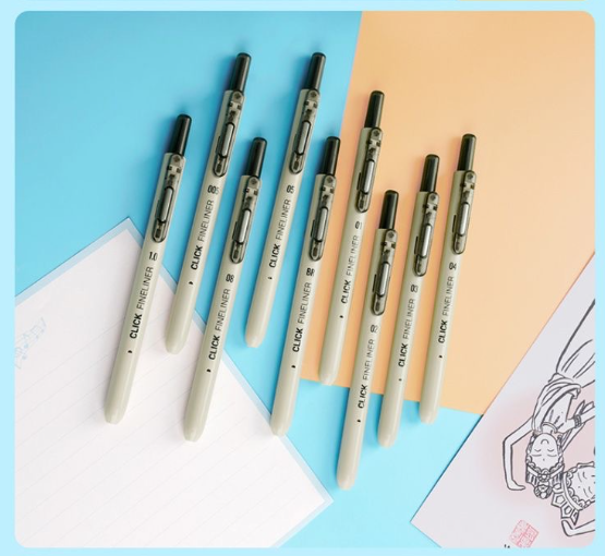 Click Fineliner Pens Black Pigment Ink Micro Drawing 9 Size