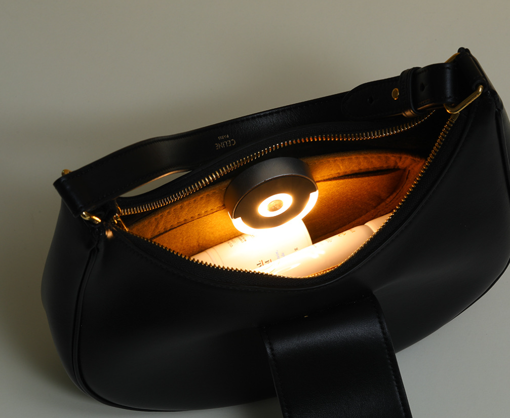 Portable Clip-on Purse Light - Mini Round LED Light for Bags 2 Pack