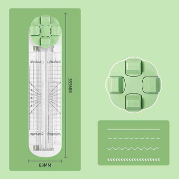 4in1 Paper Trimmer Craft Paper Cutter with Dial Blades Green