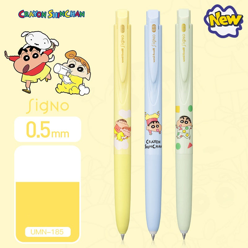 Uni-Ball Signo 0.5mm Gel Pen Crayon Shinchan Limited Edition 3 Pack