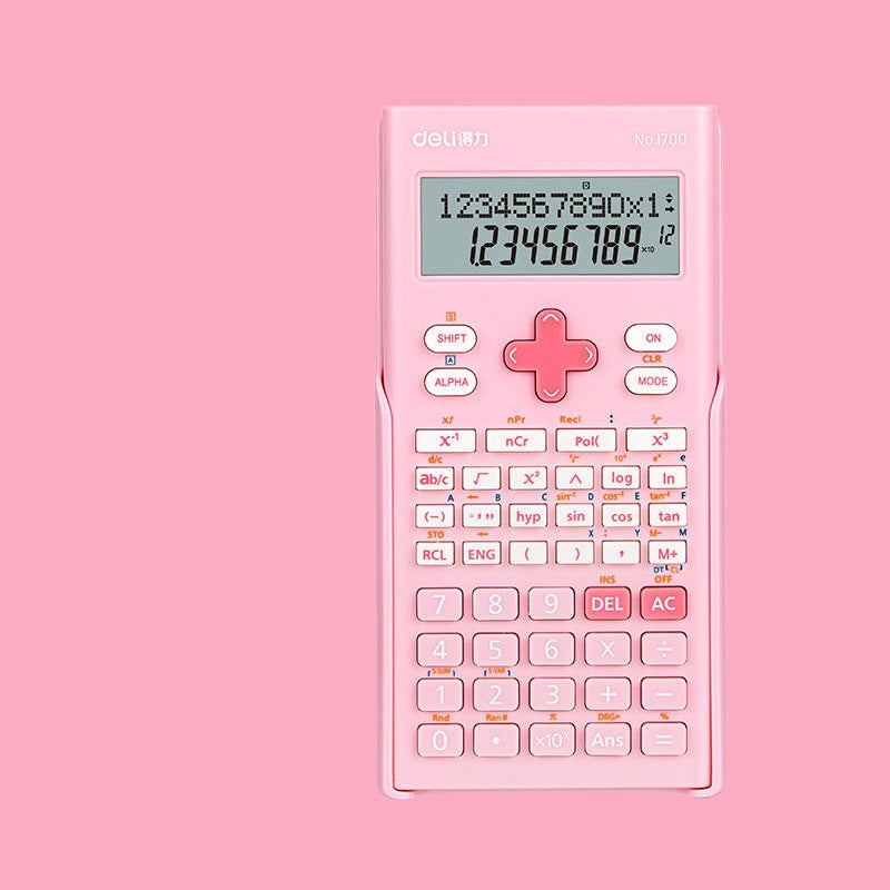 DELI 1700 Scientific Calculator 240 Functions for School Students Pink