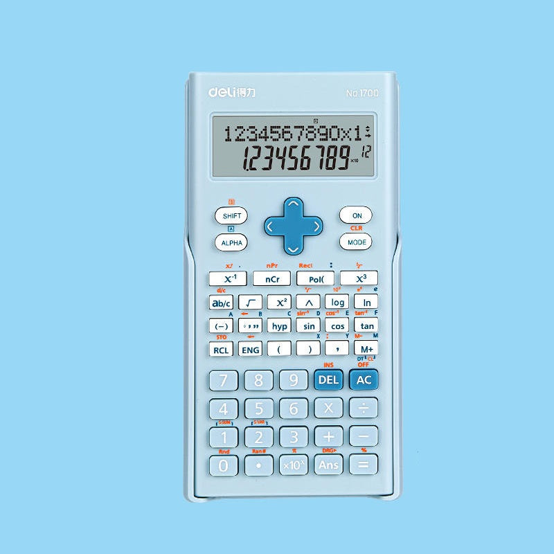 DELI 1700 Scientific Calculator 240 Functions for School Students Blue
