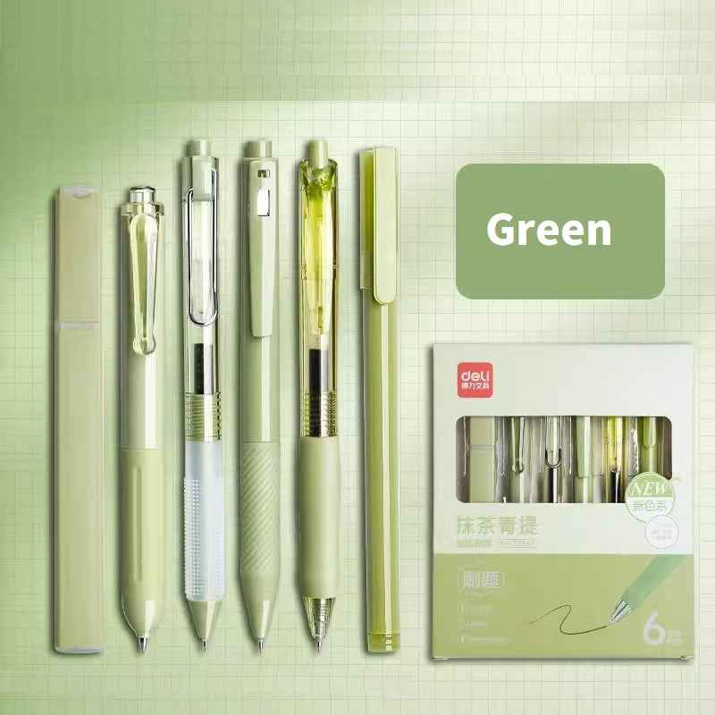 DELI 33867 Gel Pens Journaling Highlighter 6 Pack Green