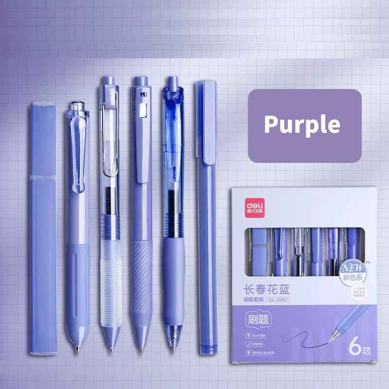 DELI 33867 Gel Pens Journaling Highlighter 6 Pack Purple