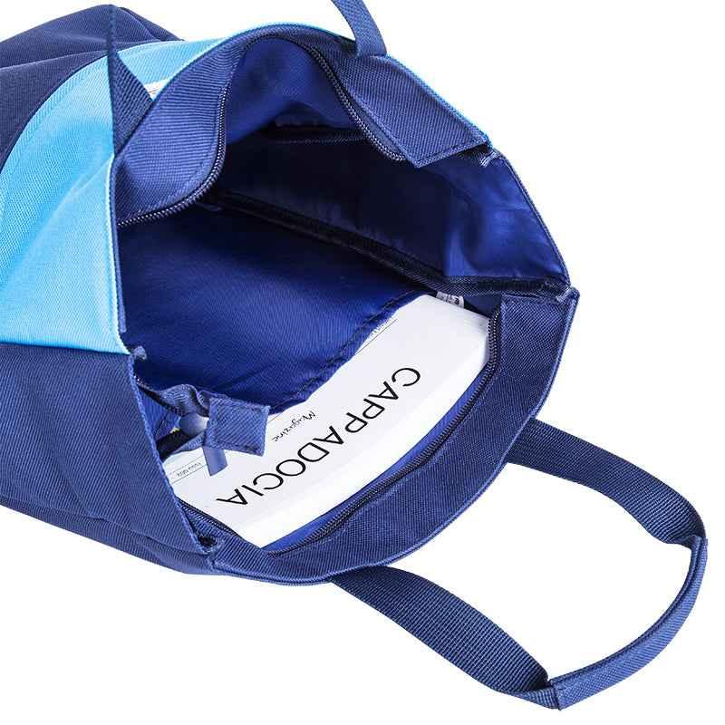 DELI Polyester Book Tote Bag with Zipper Pocket for Kids Students