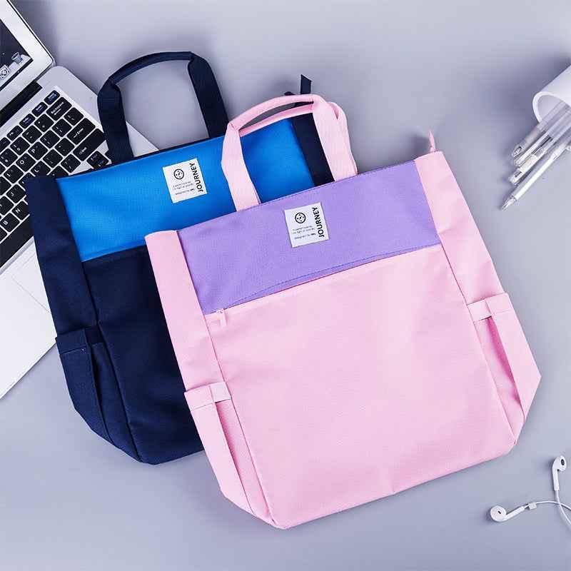 DELI Polyester Book Tote Bag with Zipper Pocket for Kids Students