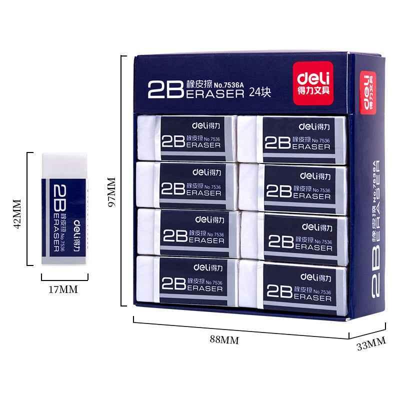 DELI 7536 Student Eraser - For 2B Lead - 24/45 Pack 24 Pack