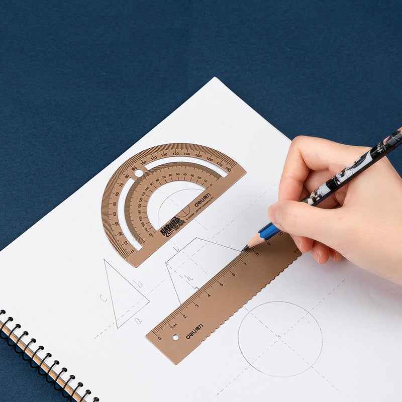 DELI 79539 Naruto Metal Ruler Set – 4-Piece Gold Silver 2 Pack