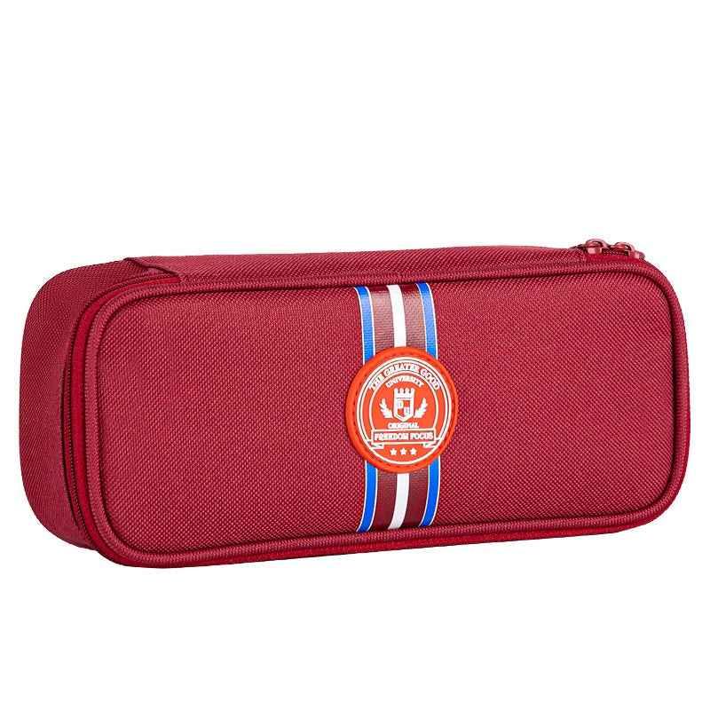 DELI Big Capacity Pen Pouch College Pencil Case Holder Red A