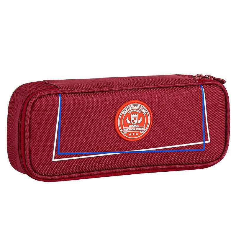 DELI Big Capacity Pen Pouch College Pencil Case Holder Red B