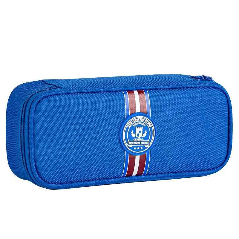DELI Big Capacity Pen Pouch College Pencil Case Holder Blue A