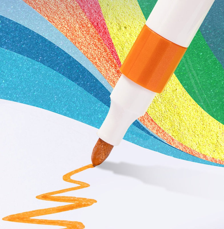 DELI Metallic Acrylic Marker Pens – 18 Colors, Perfect for Black Paper