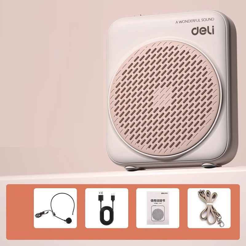 DELI LT900 Portable Rechargeable Mini Voice Amplifier Wired Pink