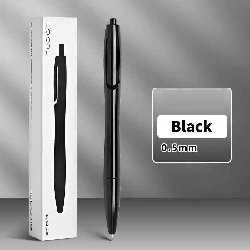 DELI NUSIGN NS801 Master Series Click Gel Pen – 0.5mm Black Ink Black