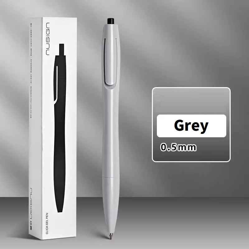DELI NUSIGN NS801 Master Series Click Gel Pen – 0.5mm Black Ink Grey