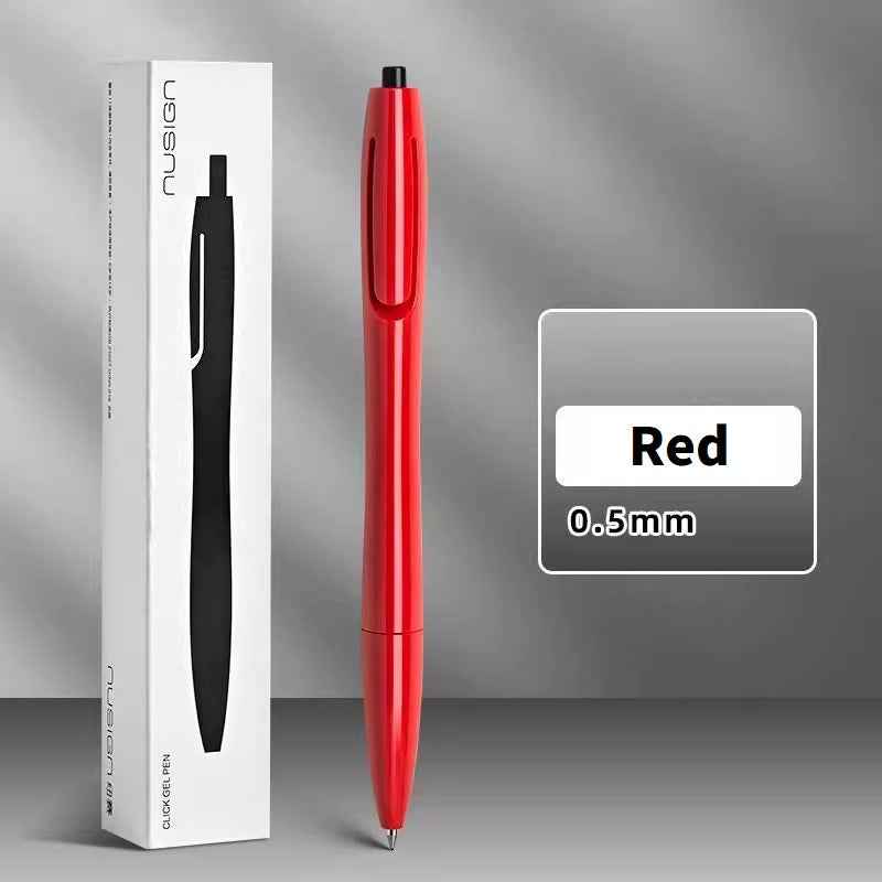 DELI NUSIGN NS801 Master Series Click Gel Pen – 0.5mm Black Ink Red