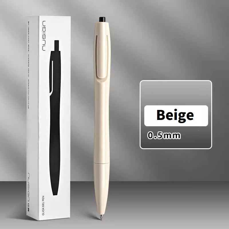 DELI NUSIGN NS801 Master Series Click Gel Pen – 0.5mm Black Ink Biege