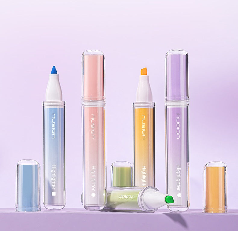 DELI Scented Highlighters – Axe-Shaped Fiber Tip, 5-Color Set